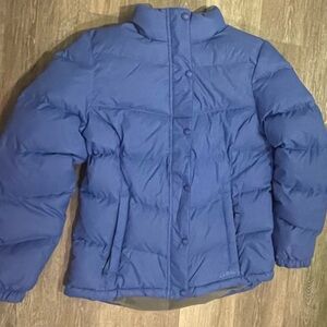 LL Bean  Down Nylon  Warm Puffer Jacket Coat  Women Medium Periwinkle NWT